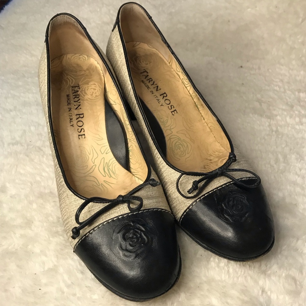 Taryn Rose Spectator Fabric Cap Toe Pumps